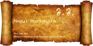 Hegyi Hortenzia névjegykártya